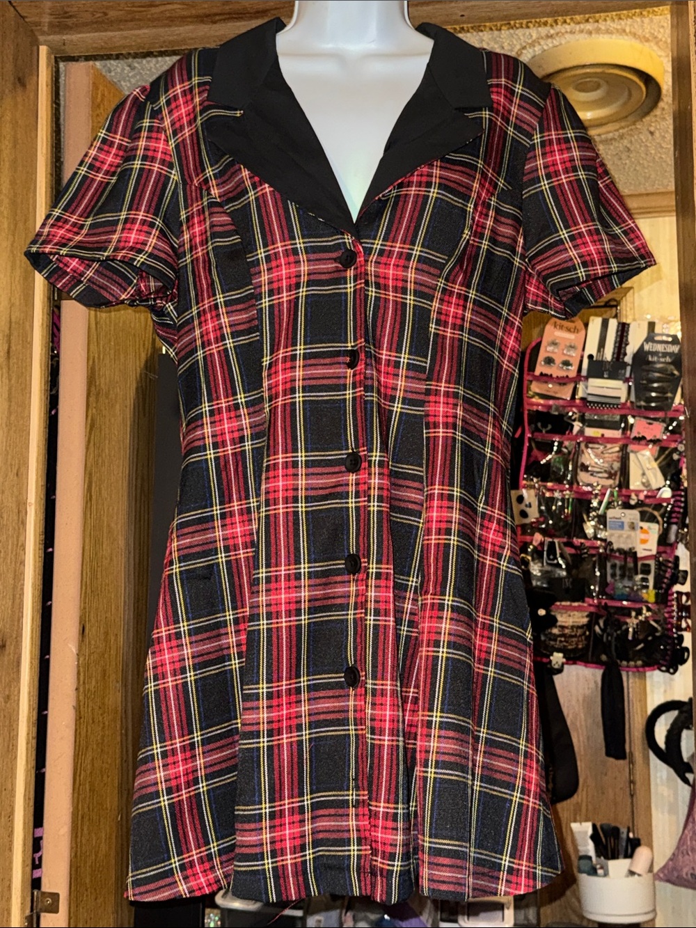 Current Mood Red Plaid Dress!! (Like new)